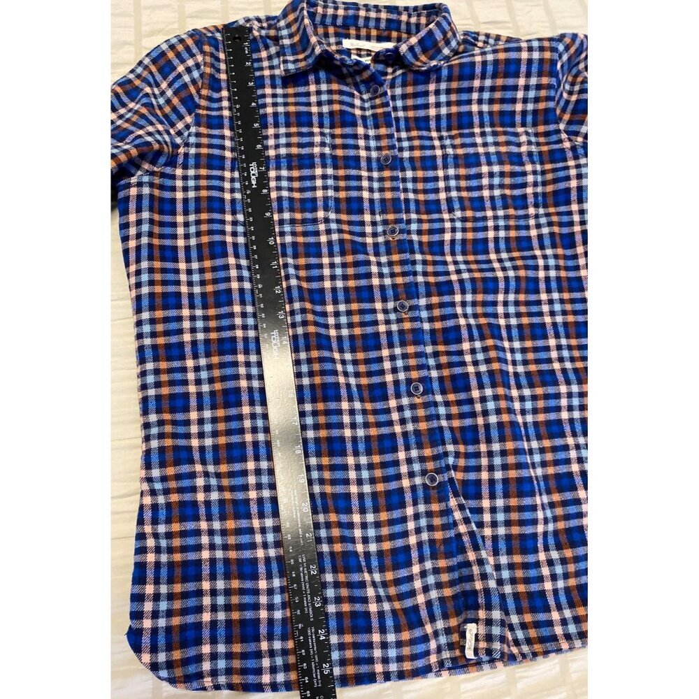 Woolrich Pemberton Plaid Flannel Shirt L/S Blue Orange Size L - Picture 8 of 9